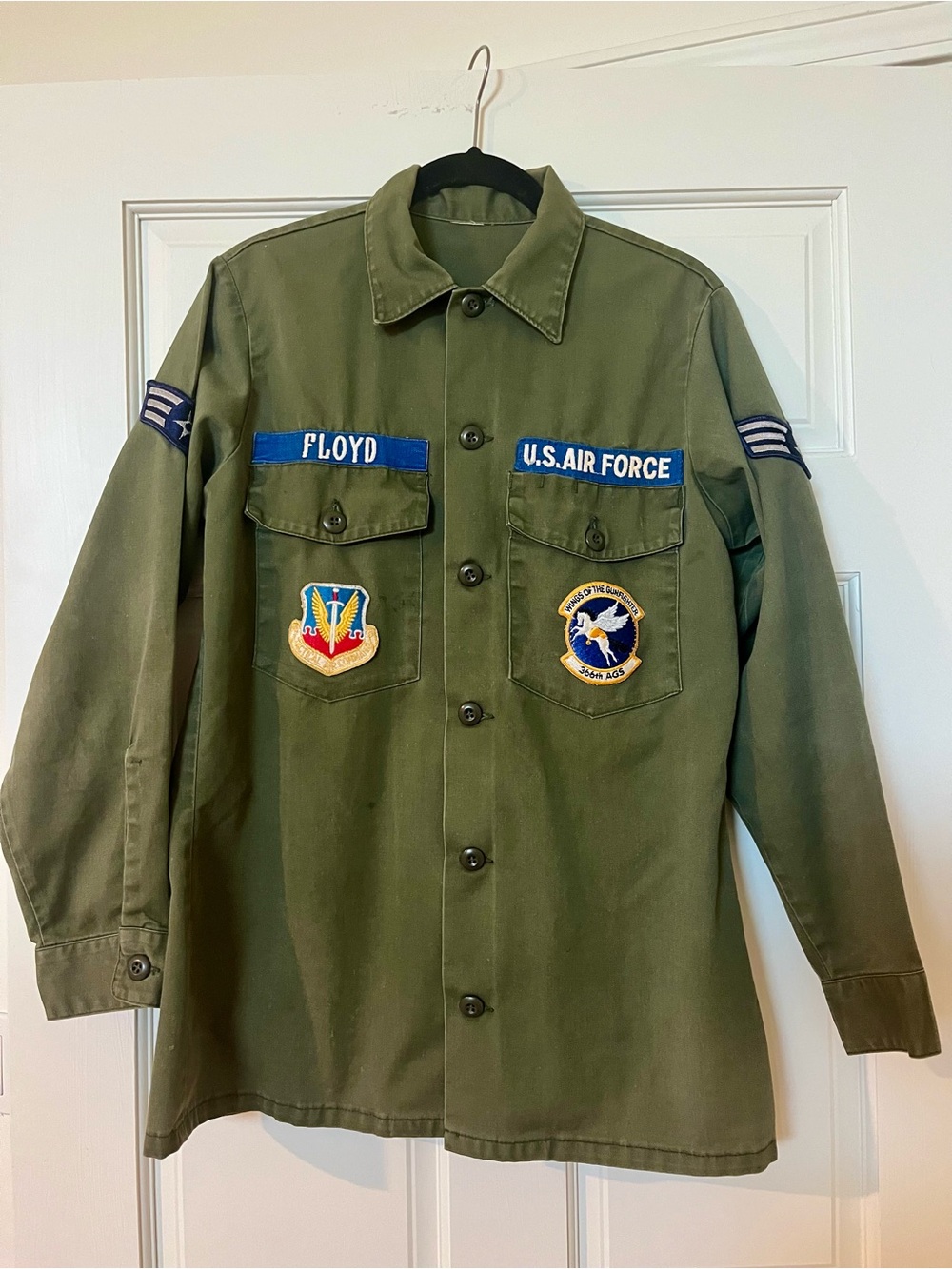 Authentic Vintage 70s US Air Force Cotton Utility Shirt / Fatigue Jacket - S/M